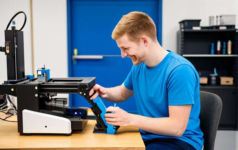 Empowering Independence**

"A rehabilitation counselor assisting a young adult with a prosthetic leg in a brightly lit workshop, learning to use a 3D printer. The counselor is smiling encouragingly. The setting is modern and accessible. Focus on empowerment, skill-building, and the potential of technology. fully clothed, appropriate attire, safe for work, perfect anatomy, natural proportions, professional photography, high quality"

**