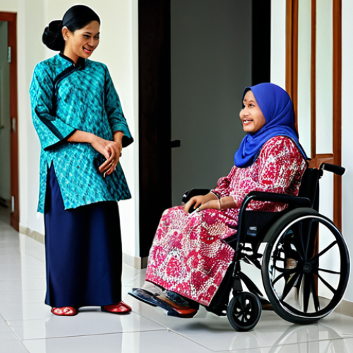 Rehabilitation Counselor**

"A professional rehabilitation counselor in a modest, culturally appropriate outfit (e.g., baju kurung or kebaya), assisting a person with a disability at a rehabilitation center in Malaysia, fully clothed, appropriate attire, safe for work, perfect anatomy, natural proportions, professional photography, high quality, modest, family-friendly."

**