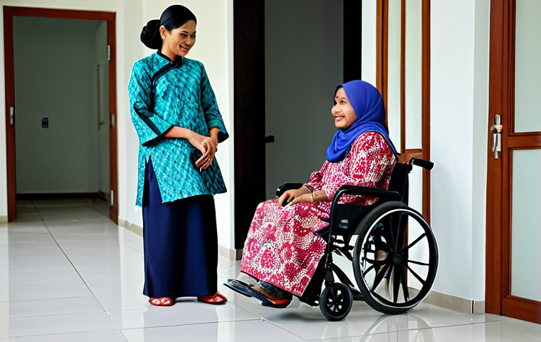 Rehabilitation Counselor**

"A professional rehabilitation counselor in a modest, culturally appropriate outfit (e.g., baju kurung or kebaya), assisting a person with a disability at a rehabilitation center in Malaysia, fully clothed, appropriate attire, safe for work, perfect anatomy, natural proportions, professional photography, high quality, modest, family-friendly."

**